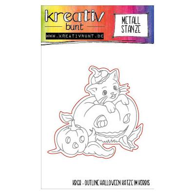kreativbunt Cutting Die - Halloween Katze im Kürbis